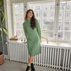 Robe pull col roulé salvia manches longues Femme PLEASE