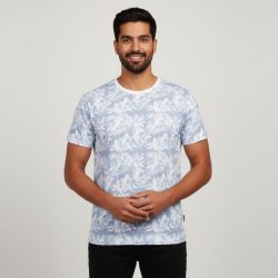 Tee shirt uni menson-b avec imprimé feuilles Homme BLAGGIO