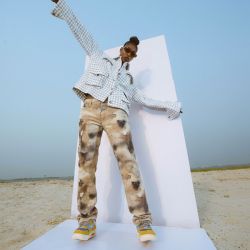 Pantalon coton imprimé aquarelle Femme PLEASE