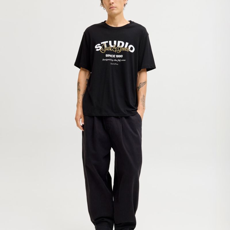 Tee shirt jjyuki black 12278495 4357 Homme JACK & JONES