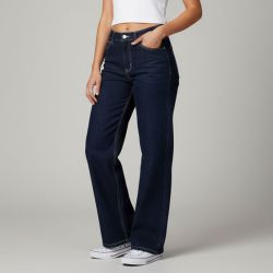 Jean Santana denim coton avec surpiqures blanches Femme AMERICAN PEOPLE