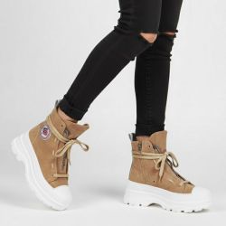 Baskets montantes cuir semelle épaisse blanc Femme ICECOOL SAINT TROPEZ