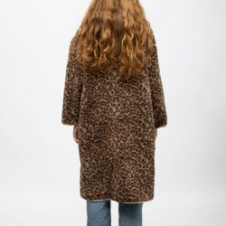 Veste sherpa longue a capuche brown h24chels Femme GOLD AND SILVER