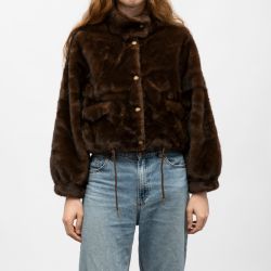 Manteau fourrure coffee h25best f Femme GOLD AND SILVER