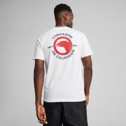 Tee shirt logo rouge col ras de cou manches courtes Homme COMPAGNIE DE CALIFORNIE