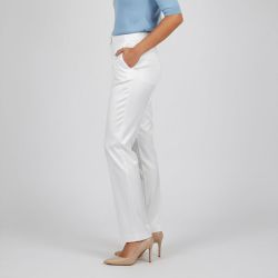Pantalon blanc irisé brillant de tailleur à pinces droit Femme IMPERIAL