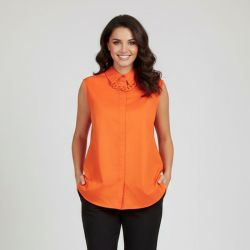 Chemisier uni manches courtes avec collier Femme IMPERIAL