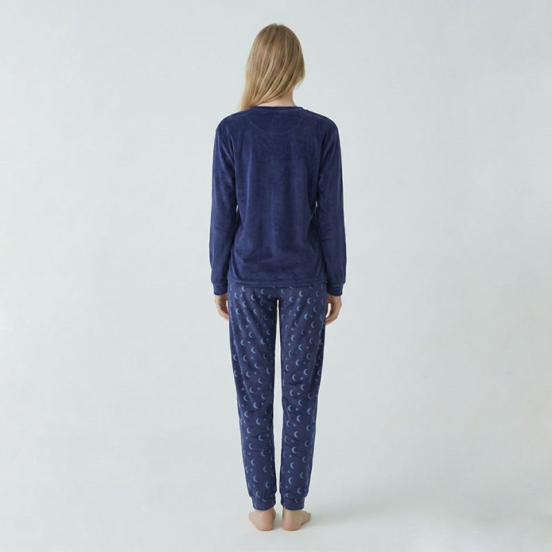 Pyjama long velours mot23172 Femme BILL TORNADE