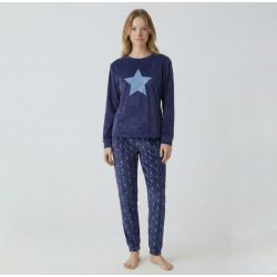 Pyjama long velours mot23172 Femme BILL TORNADE