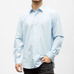 Bill00 chemise coton poly bleu ciel - nid d'abeilles Homme BILL TORNADE