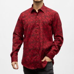 Bill00 chemise coton poly rouge profond - grunge Homme BILL TORNADE