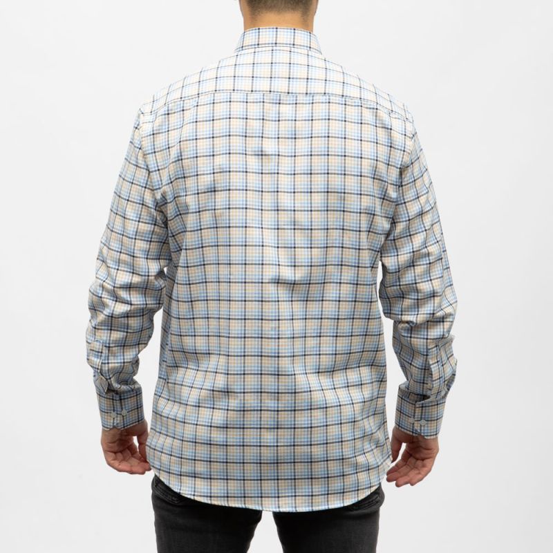 Bill00 chemise coton poly bleu marine - carreaux Homme BILL TORNADE