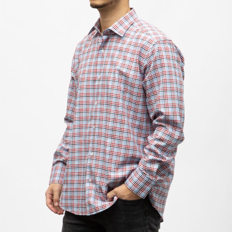 Bill00 chemise coton poly bleu marine - carreaux Homme BILL TORNADE