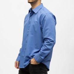 Bill01 chemise coton poly uni petrole Homme BILL TORNADE