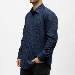 Bill00 chemise coton poly bleu marine - jacquard Homme BILL TORNADE