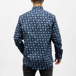 Bill00 chemise coton poly bleu nuit - paisley Homme BILL TORNADE