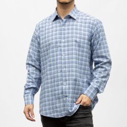 Bill00 chemise coton poly bleu marine - carreaux Homme BILL TORNADE