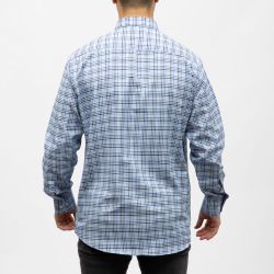 Bill00 chemise coton poly bleu marine - carreaux Homme BILL TORNADE