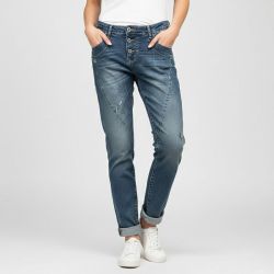 Jean denim délavé avec boutons Femme PLEASE