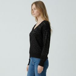 Pull col v noir redortiers Femme LES TROPEZIENNES PAR M.BELARBI