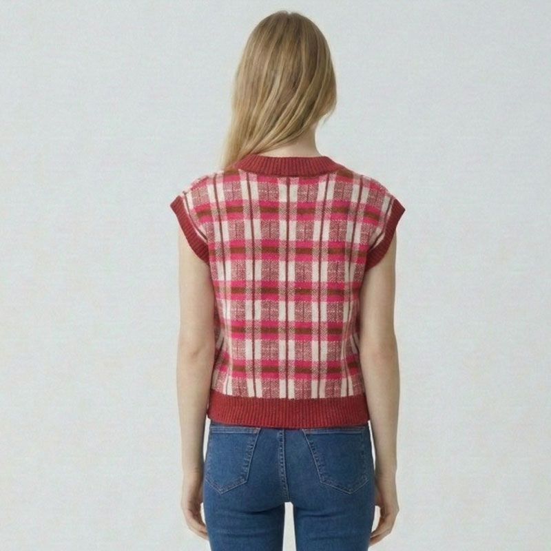 Pull sm carreaux fuchsia puimichel Femme LES TROPEZIENNES PAR M.BELARBI