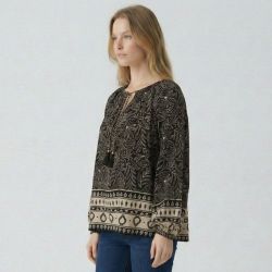 Blouse vegetal noir dune Femme LES TROPEZIENNES PAR M.BELARBI