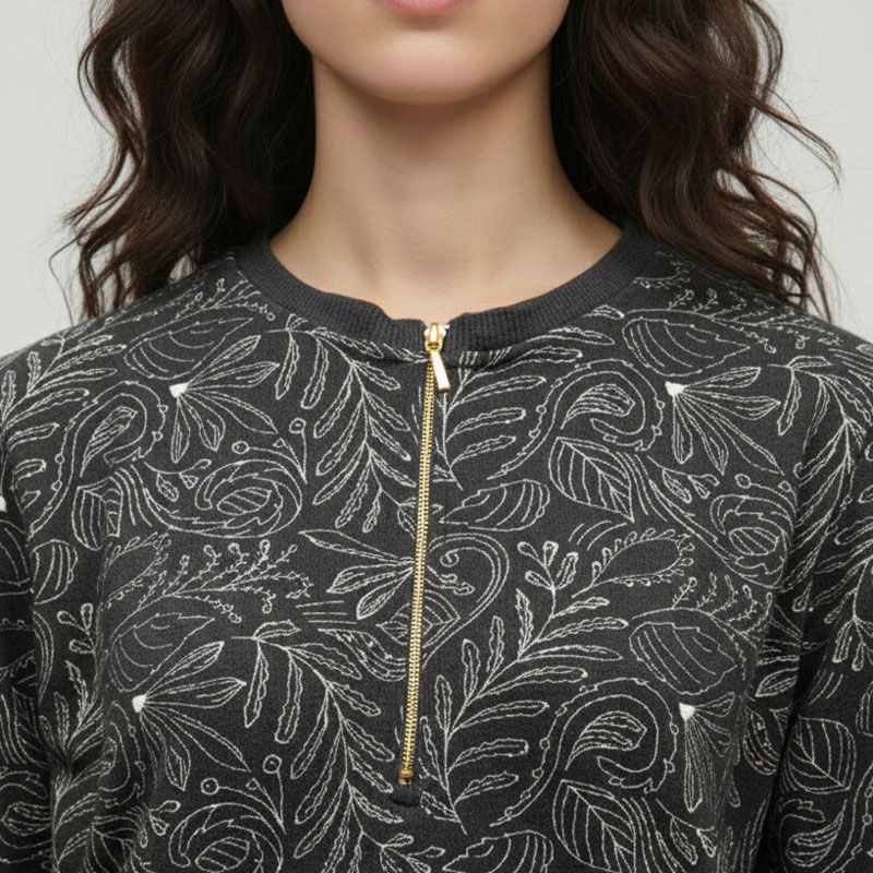 Sweat zip vegetal noir granit Femme LES TROPEZIENNES PAR M.BELARBI