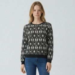 Sweat ikat beige noir roc Femme LES TROPEZIENNES PAR M.BELARBI