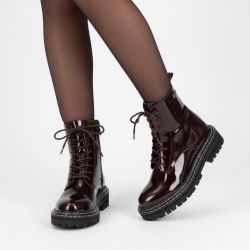 Bottines vernis cuir Reine bordeaux Femme LES TROPEZIENNES PAR M.BELARBI