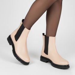 Bottines beige cuir semelle noire Selma Femme LES TROPEZIENNES PAR M.BELARBI