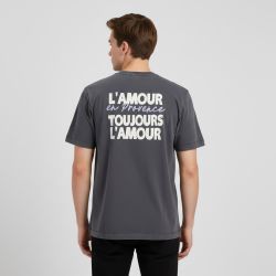 Tee shirt gris foncé L'amour en Provence toujours l'amour coton Homme JACK & JONES