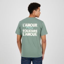 Tee shirt L'amour Pastis toujours l'amour col ras de cou vieux vertHomme JACK & JONES