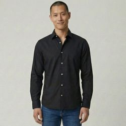 Chemise unie black umb001 reg Homme UMBERTO