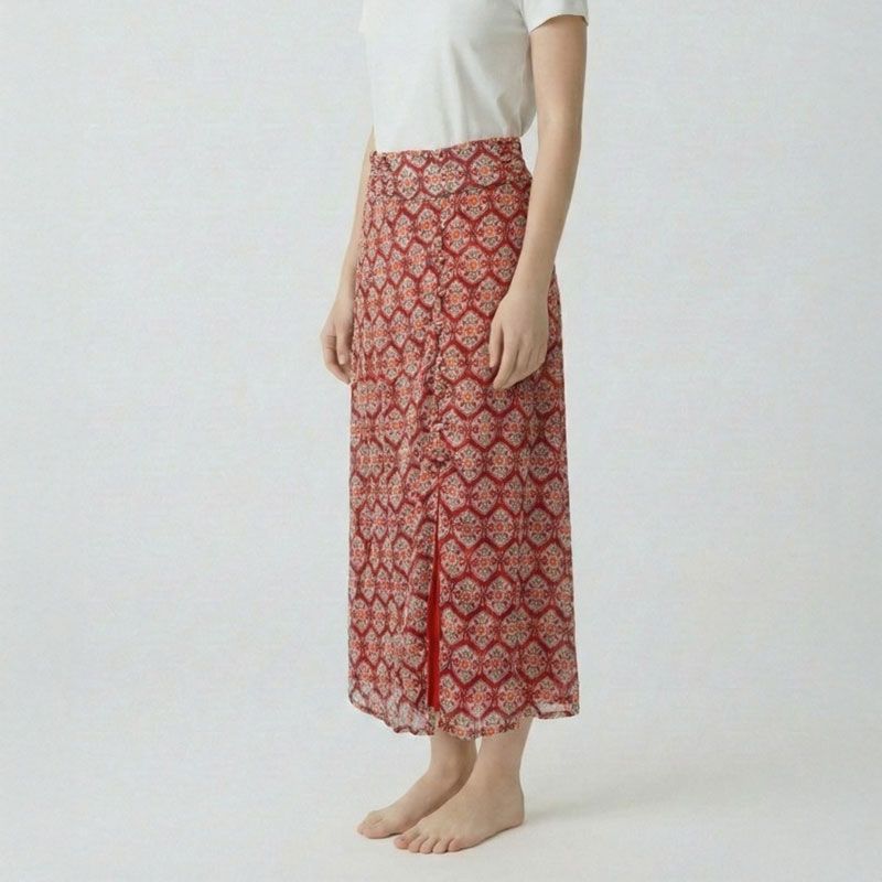 Jupe mulico bohemian rouge curel Femme LES TROPEZIENNES PAR M.BELARBI