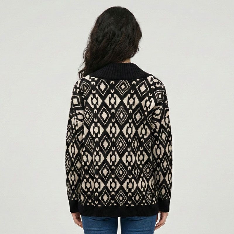 Cardigan ikat beige noir loukos Femme LES TROPEZIENNES PAR M.BELARBI