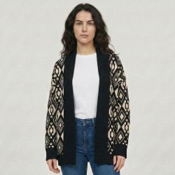 Cardigan ikat beige noir loukos Femme LES TROPEZIENNES PAR M.BELARBI