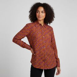 Chemisier imprimé retro orange et violet esmael Femme LA PETITE ETOILE