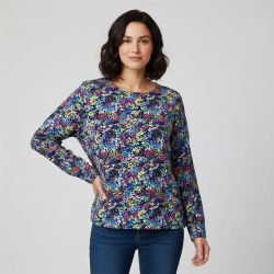 Haut manches longues col rond imprimé Femme ONLY CARMAKOMA