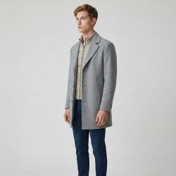 Veste manteau col amovible en doudoune zippé Homme BILL TORNADE