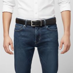 Ceinture réversible cuir vachette double boucles Homme BILL TORNADE