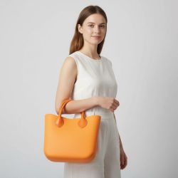 Sac cabas en plastique avec poche en tissu 35c28x10cm Femme O BAG