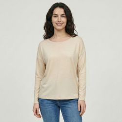 Haut beige manches longues croisé dans le dos Femme ONLY CARMAKOMA