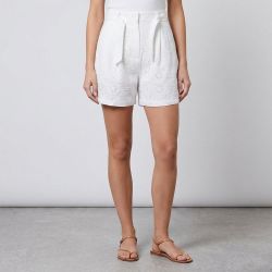 Short blanc brodé avec ceinture Selin Femme LA PETITE ETOILE
