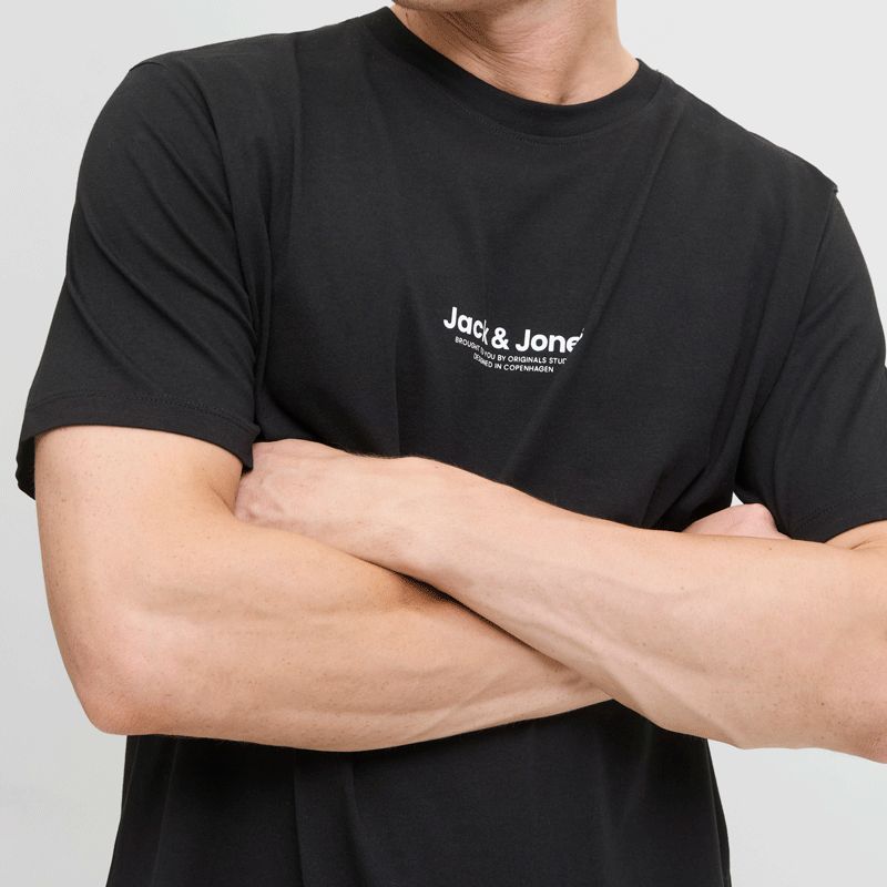 Tee shirt black jwhvesterbro 12266156 4400 Homme JACK & JONES