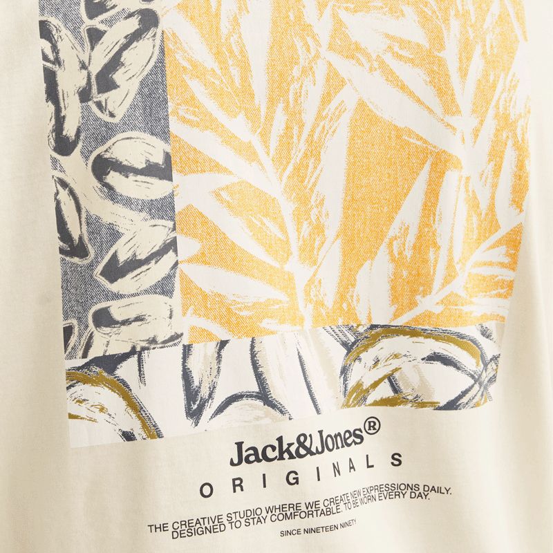 Tee shirt mc antique white jwhsplit 12297539 4502 Homme JACK & JONES