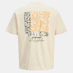 Tee shirt mc antique white jwhsplit 12297539 4502 Homme JACK & JONES