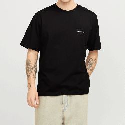 Tee shirt mc black jwhsplit 12297539 4502 Homme JACK & JONES