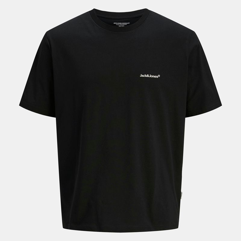 Tee shirt mc black jwhsplit 12297539 4502 Homme JACK & JONES