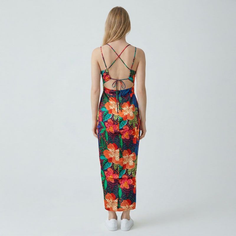 Robe midi hibiscus rolly-r202513v0a Femme LA PETITE ETOILE