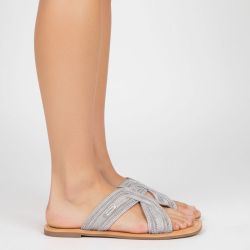 Mules habana argent avec strass Femme LES TROPEZIENNES PAR M.BELARBI